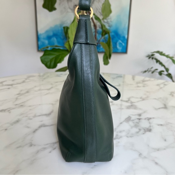 COACH Vintage Y2K Amanda Hobo 6950 Green Leather Brass Shoulder Bag - Picture 7 of 16
